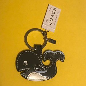 NWT Coach Blue Whale Patent Leather Keychain
